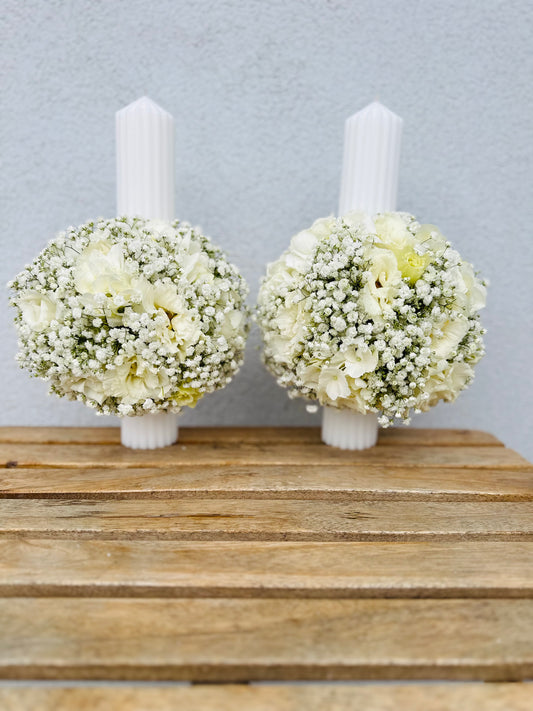 Lumanari nunta gypsophilla