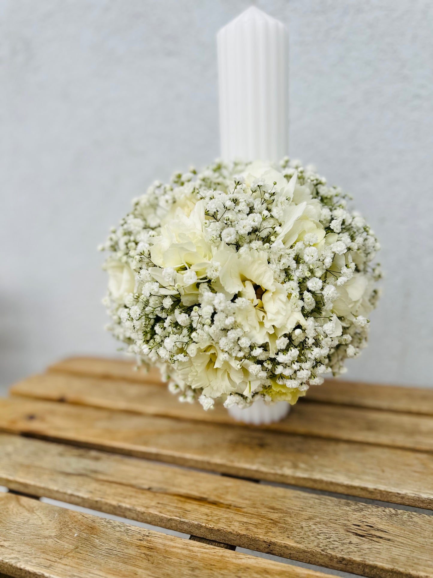 Lumanari nunta gypsophilla
